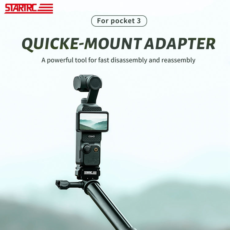 Soporte de extensión Pocket 3 STARTRC del adaptador de montaje rápido para DJI Osmo Pocket 3 (negro) — imagen 4