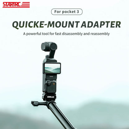 Soporte de extensión Pocket 3 STARTRC del adaptador de montaje rápido para DJI Osmo Pocket 3 (negro) — imagen 4