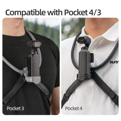 Soporte ajustable para cuello Sunnylife, ideal para vídeos POV, vlogs y selfies, con correa para el cuerpo para DJI Osmo Poc…