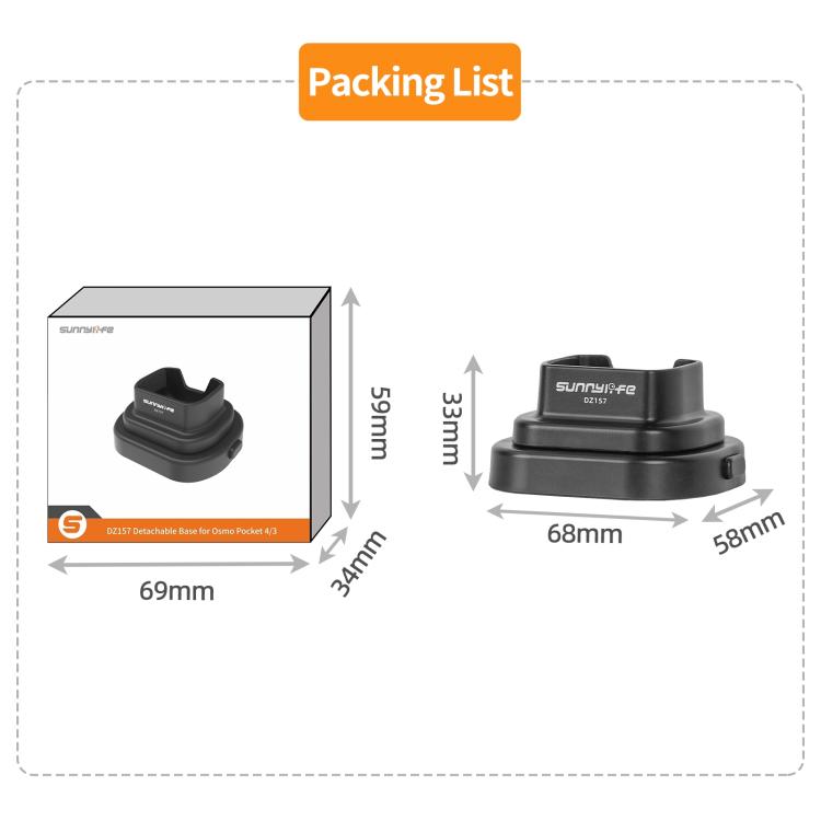 Base desmontable Sunnylife para auto y escritorio, soporte estabilizador de escritorio (negro) para DJI Osmo Pocket 4 — imag…