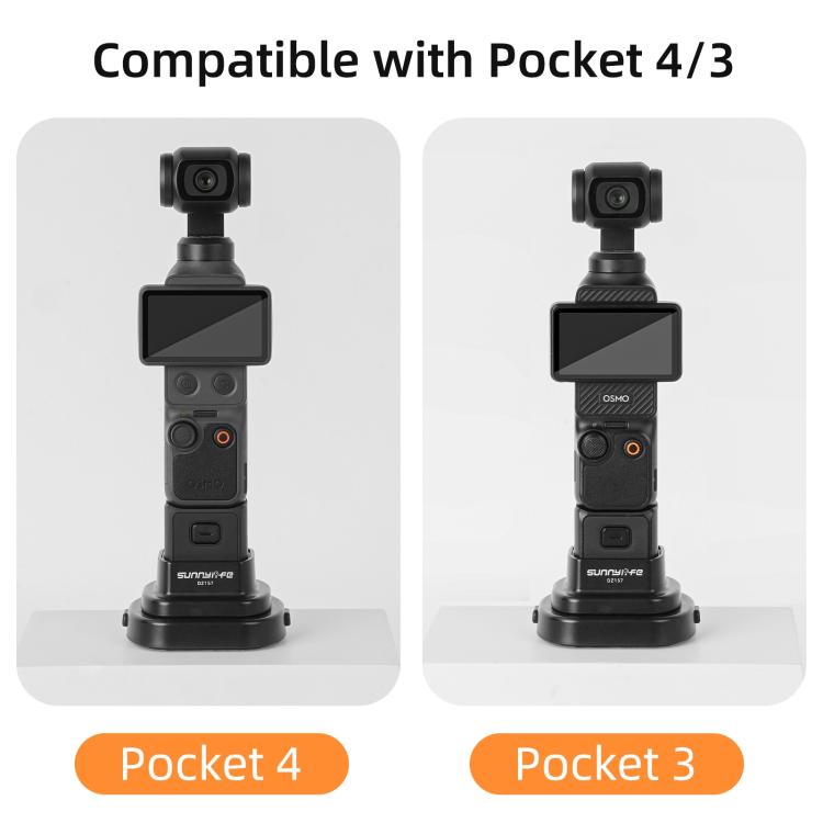 Base de soporte desmontable Sunnylife para auto y escritorio, compatible con /3 para DJI Osmo Pocket 4 (gris) — imagen 4