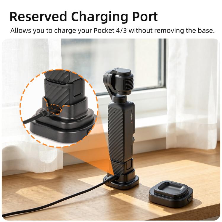 Base de soporte desmontable Sunnylife para auto y escritorio, compatible con /3 para DJI Osmo Pocket 4 (rosa) — imagen 5