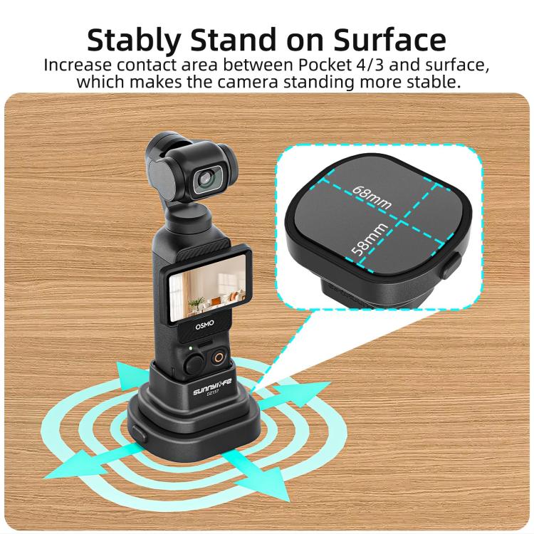 Base de soporte desmontable Sunnylife para auto y escritorio, compatible con /3 para DJI Osmo Pocket 4 (rosa) — imagen 8