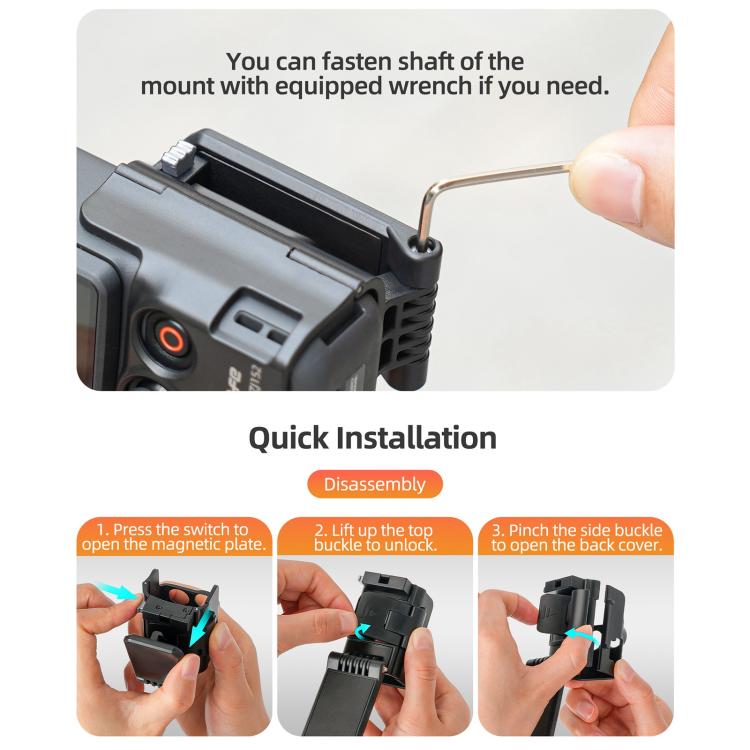 Soporte magnético multifuncional de sobremesa Sunnylife para DJI Osmo Pocket 4 (negro) — imagen 18