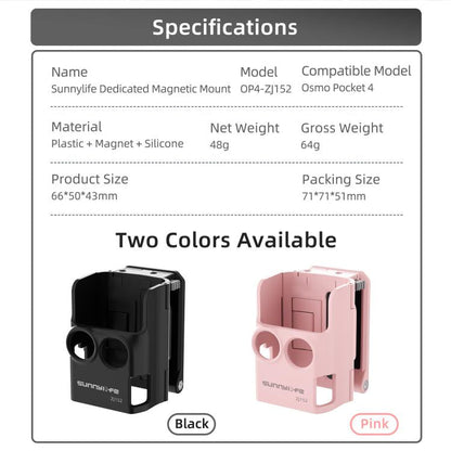 Soporte magnético multifuncional de mesa Sunnylife para DJI Osmo Pocket 4 (rosa) — imagen 4