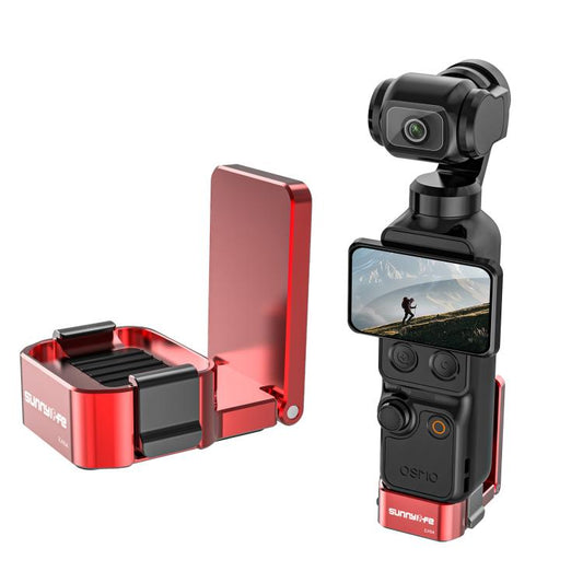 Soporte magnético de mesa Sunnylife de metal de liberación rápida para DJI Osmo Pocket 4 (rojo)