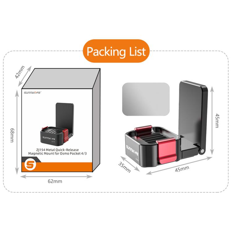 Soporte magnético de mesa Sunnylife de metal de liberación rápida para DJI Osmo Pocket 4 (negro) — imagen 15