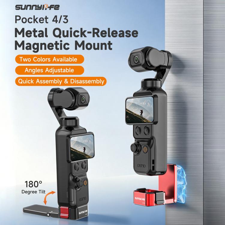 Soporte magnético de mesa Sunnylife de metal de liberación rápida para DJI Osmo Pocket 4 (negro) — imagen 3