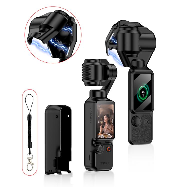 Cubierta de Gimbal GKK, protector de cámara, pantalla, cuerpo, cubierta magnética completa para DJI Osmo Pocket 4 (negro)