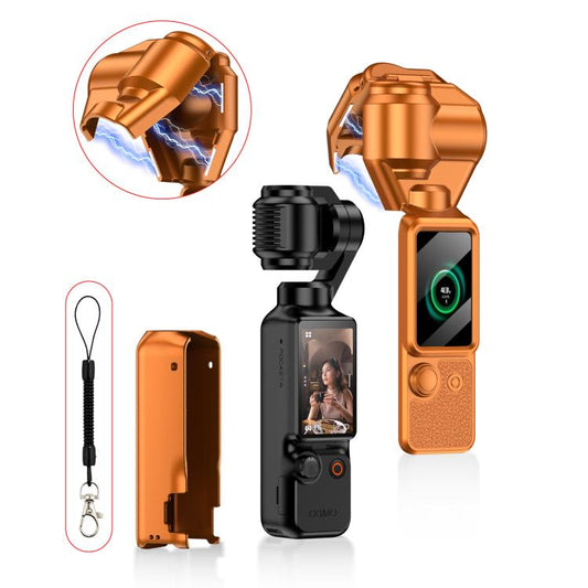 Funda protectora magnética completa para cámara y estabilizador GKK para DJI Osmo Pocket 4 (naranja)