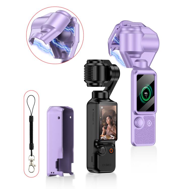 Funda protectora magnética completa para cámara y estabilizador GKK para DJI Osmo Pocket 4 (morado)