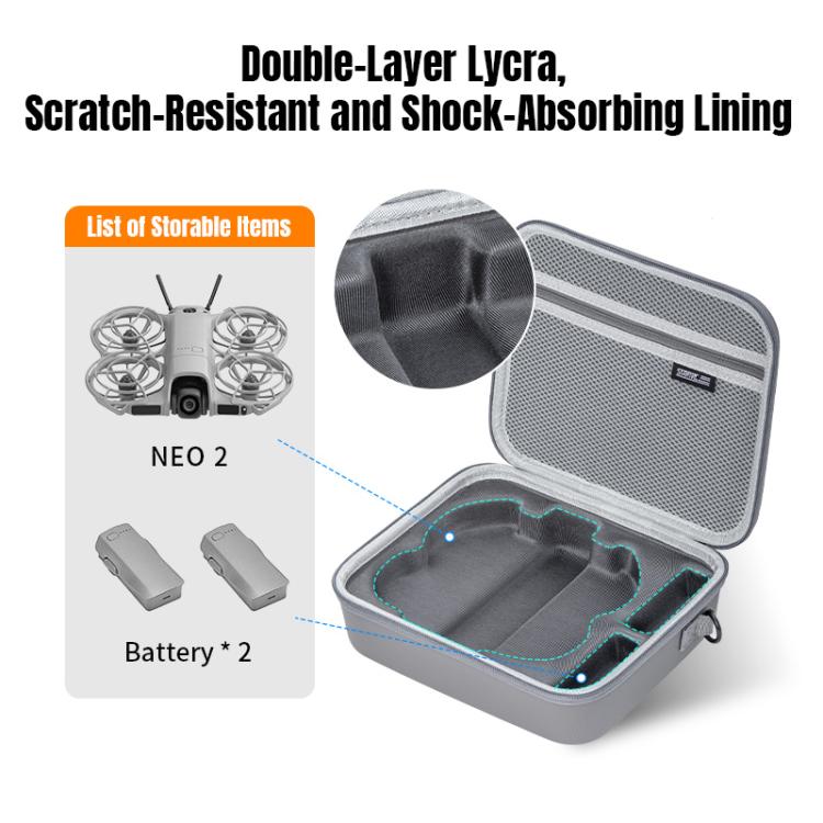 Bolsa de transporte tipo bandolera para dron 2 STARTRC de poliuretano para DJI Neo (gris) — imagen 11