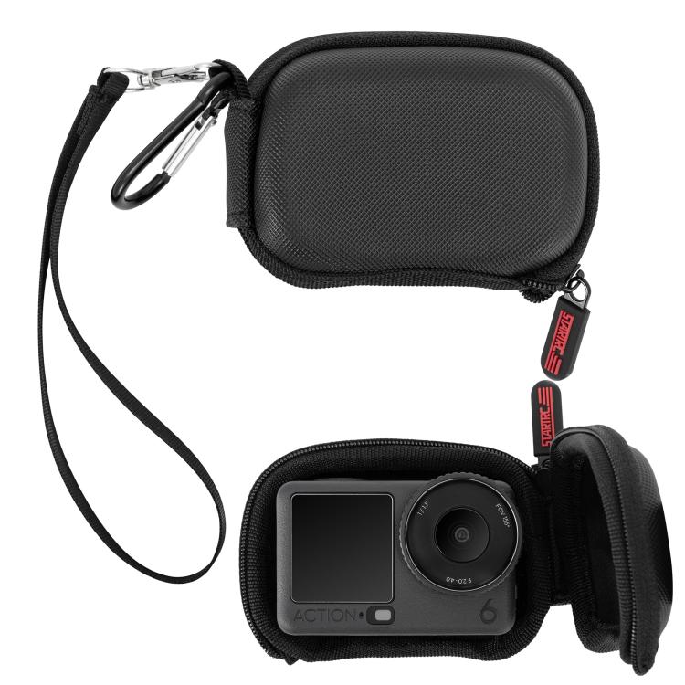 Bolsa de transporte y almacenamiento de poliuretano para cámara STARTRC para DJI Osmo Action 6 (negra)
