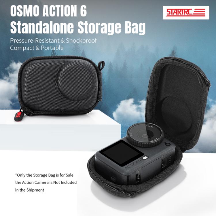 Bolsa de transporte y almacenamiento de poliuretano para cámara STARTRC para DJI Osmo Action 6 (negra) — imagen 4