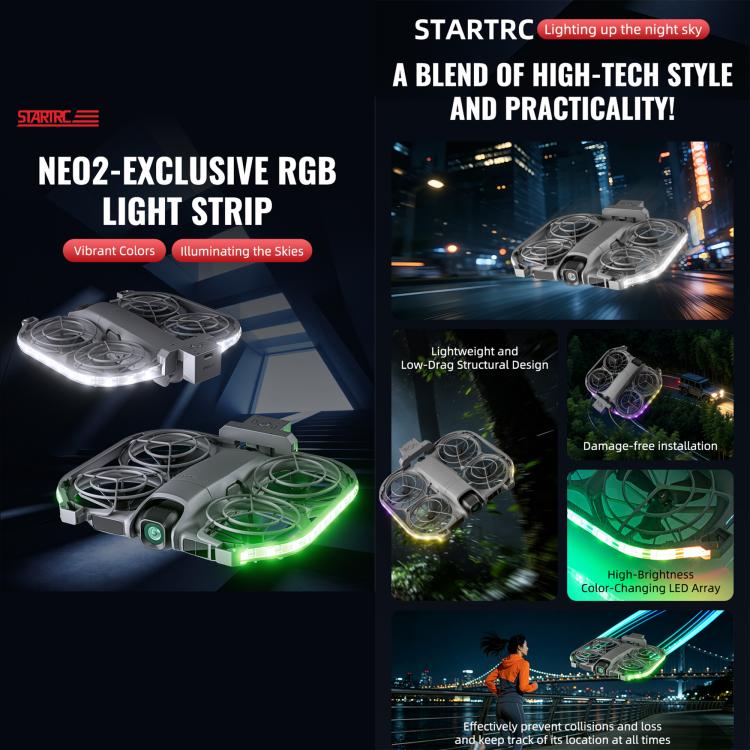 Tira de luces LED de colores STARTRC, luz de advertencia para vuelo nocturno para DJI Neo — imagen 5