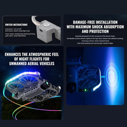 Tira de luces LED de colores STARTRC, luz de advertencia para vuelo nocturno para DJI Neo — imagen 7