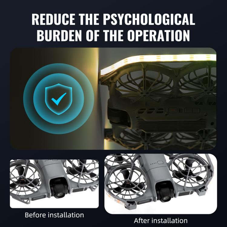 Tira de luces LED de colores STARTRC, luz de advertencia para vuelo nocturno para DJI Neo — imagen 8