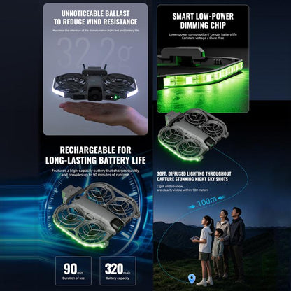 Tira de luces LED de colores STARTRC, luz de advertencia para vuelo nocturno para DJI Neo — imagen 9