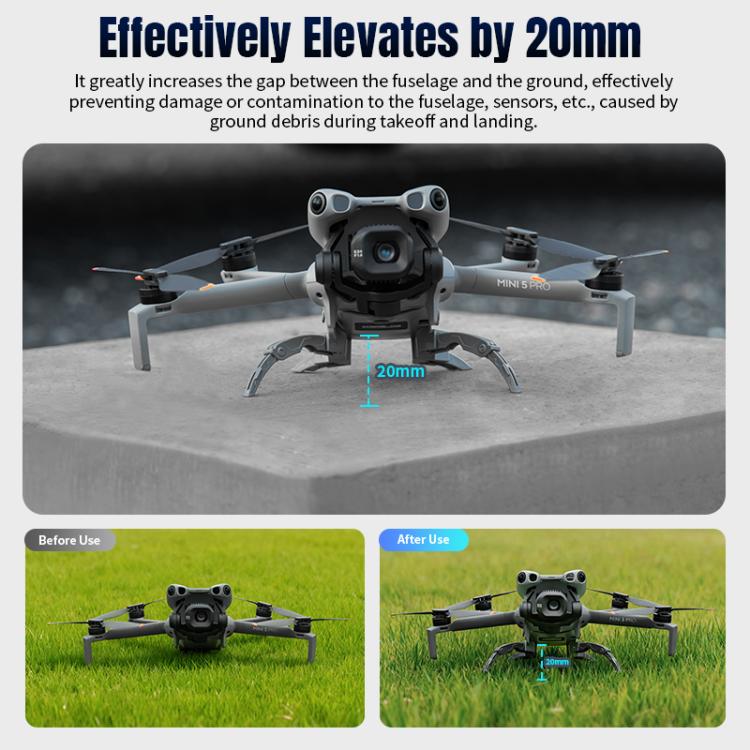 Soporte de entrenamiento de tren de aterrizaje elevado independiente tipo araña STARTRC para DJI Mini 5 Pro (Gris) — imagen 8