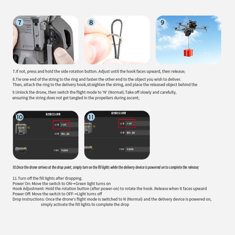 Sistema de lanzamiento aéreo de luces LED STARTRC para DJI Mini 5 Pro (Gris) — imagen 17
