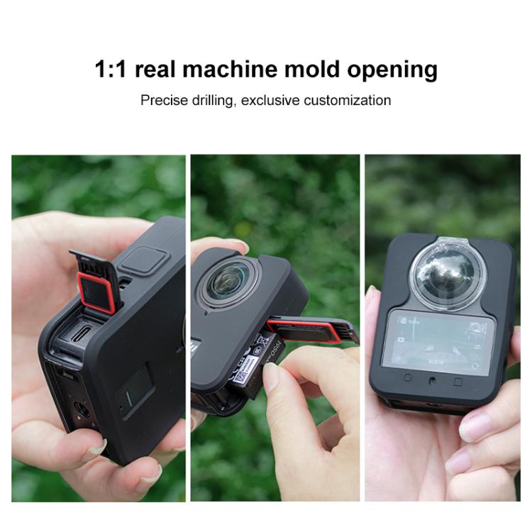 Funda protectora de silicona de cuerpo completo, antiarañazos y a prueba de golpes para DJI Osmo 360 (negra) — imagen 4