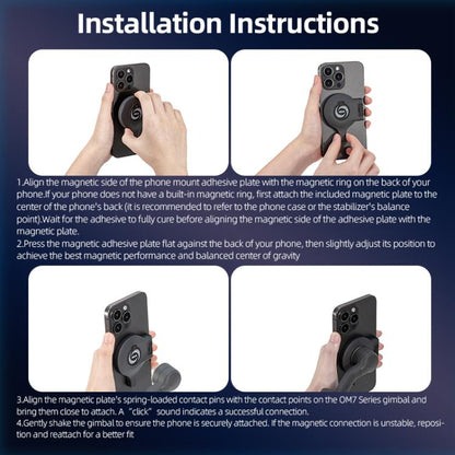 Soporte OM 7/7P STARTRC Magsafe Ring Adaptador para teléfono para DJI Osmo Mobile 7 (negro) — imagen 12
