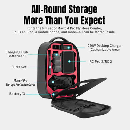 Mochila rígida impermeable STARTRC para DJI Mavic 4 Pro (negra) — imagen 7