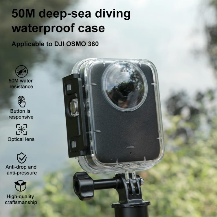 Carcasa impermeable, resistente al agua hasta 50 m de profundidad, con tapa de silicona para la lente para DJI Osmo 360 (tra…