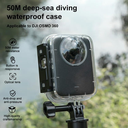 Carcasa impermeable, resistente al agua hasta 50 m de profundidad, con tapa de silicona para la lente para DJI Osmo 360 (tra…