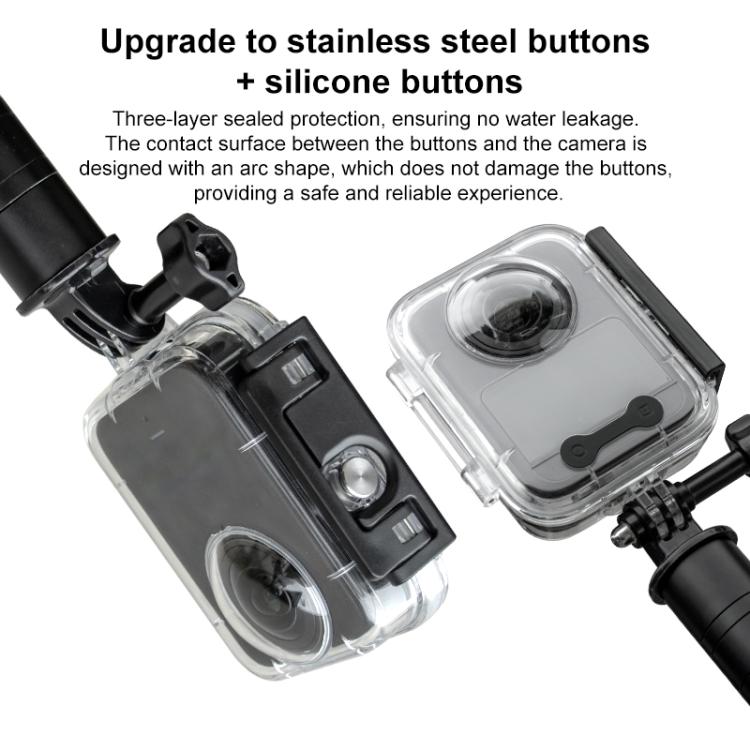 Carcasa impermeable, resistente al agua hasta 50 m de profundidad, con tapa de silicona para la lente para DJI Osmo 360 (tra…