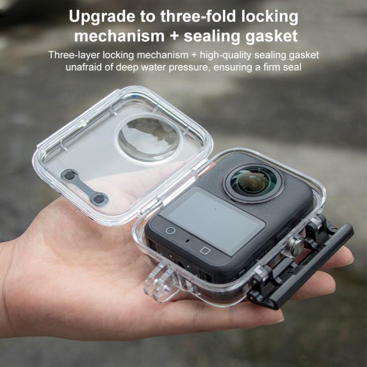 Carcasa impermeable, resistente al agua hasta 50 m de profundidad, con tapa de silicona para la lente para DJI Osmo 360 (tra…