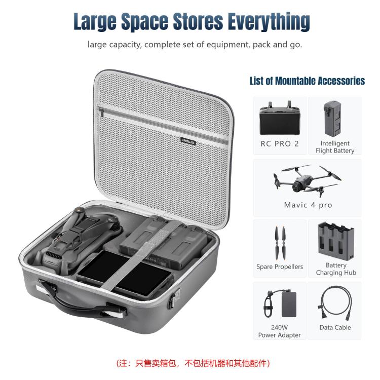 Bolso bandolera de PU STARTRC para DJI Mavic 4 Pro (gris) — imagen 6