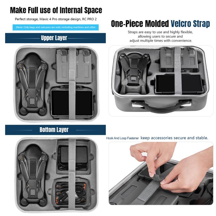 Bolso bandolera de PU STARTRC para DJI Mavic 4 Pro (gris) — imagen 7
