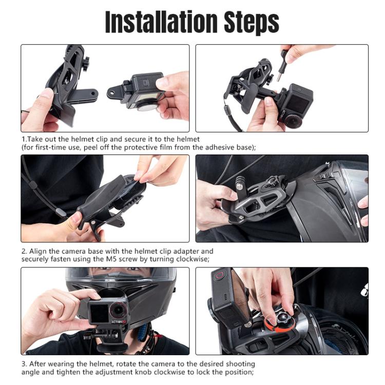 Clip de montaje para casco STARTRC para GoPro, Insta360, y otras cámaras de acción (negro) — imagen 16