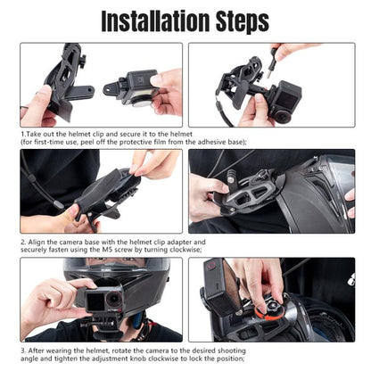 Clip de montaje para casco STARTRC para GoPro, Insta360, y otras cámaras de acción (negro) — imagen 16