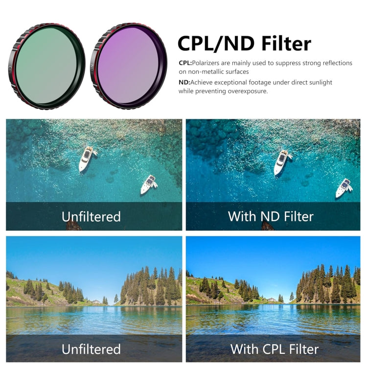 Filtro de lente de cámara STARTRC 4 en 1 CPL ND8 ND16 ND32 para DJI Osmo Action 5 — imagen 5