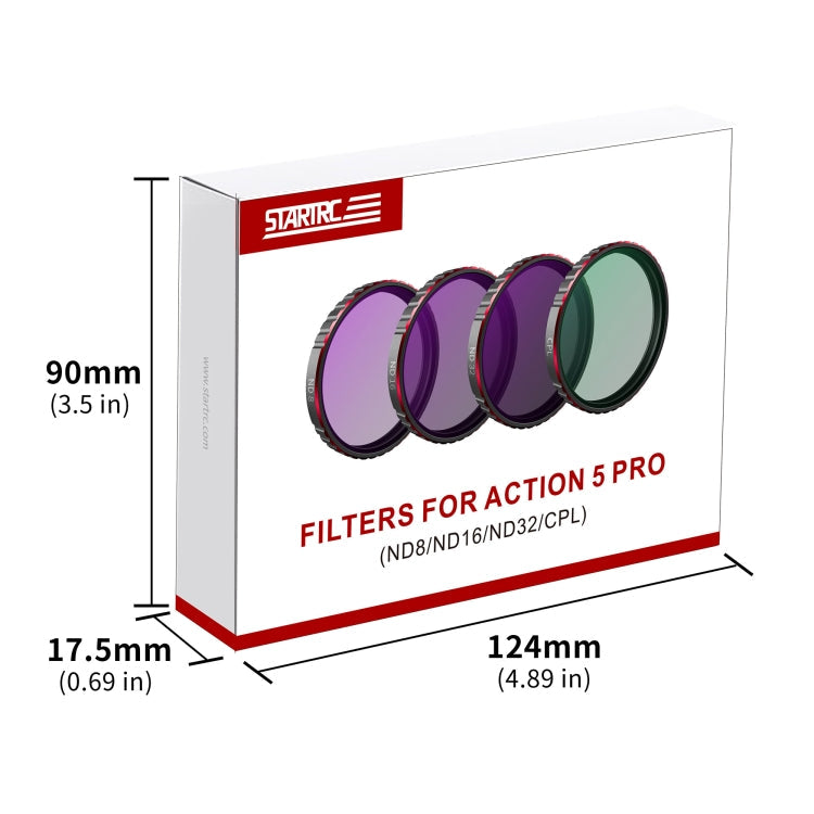 Filtro de lente de cámara STARTRC 4 en 1 CPL ND8 ND16 ND32 para DJI Osmo Action 5 — imagen 9