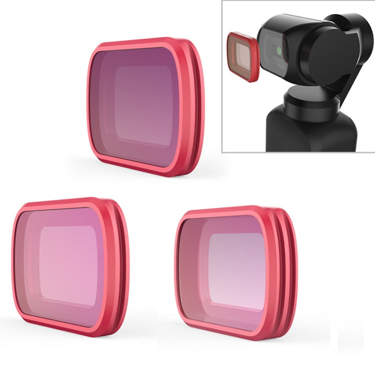 Filtro de lente de color 3 piezas PGYTECH P-18C-012 CPL / ND8 / ND16 de buceo profesional para DJI Osmo Pocket