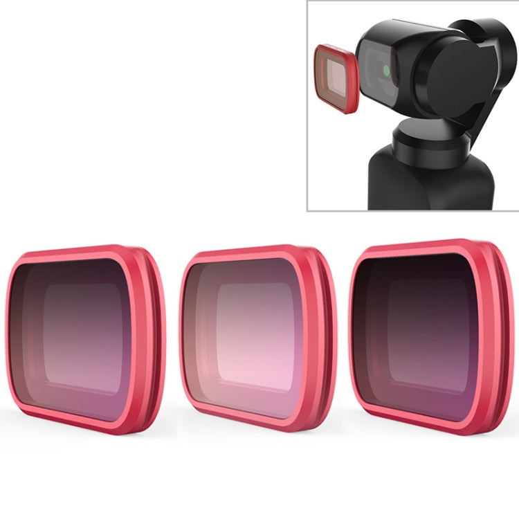 Filtro de lente de color 3 uds PGYTECH P-18C-015 Traje de atenuación degradado de buceo profesional para DJI Osmo Pocket
