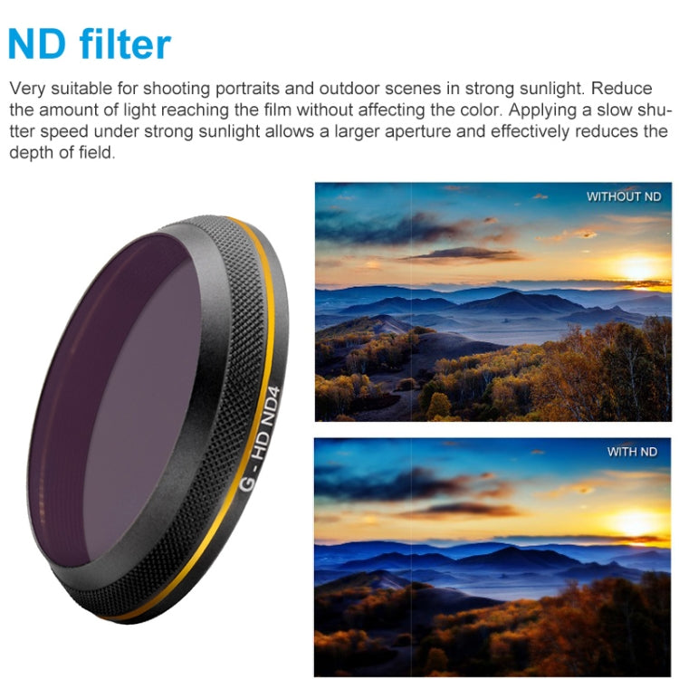 Filtro de lente de borde dorado PGYTECH X4S-HD ND4 — imagen 5