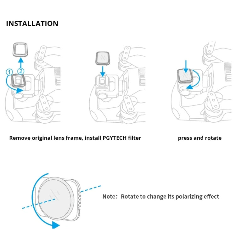 Filtro de lente de engranajes PGYTECH P-16A-040 VND-2-5 para accesorios de dron para DJI Mavic Air 2 — imagen 8