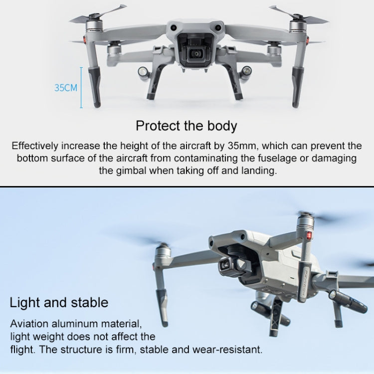 PGYTECH P-16A-038 Extensiones de tren de aterrizaje aumentadas portátiles Conjunto de faros LED para DJI Mavic Air 2 — image…