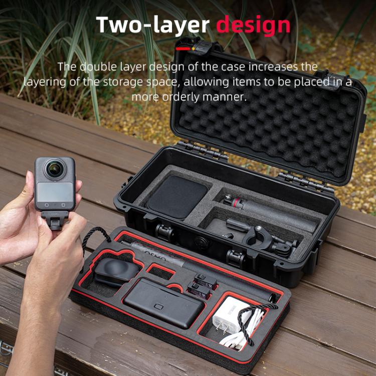 Estuche de almacenamiento tipo estuche de doble capa impermeable EVA ABS para DJI Osmo 360 (negro) — imagen 15