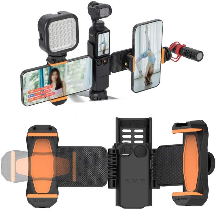 Soporte de abrazadera Sunnylife ZJ756 para teléfono dual expandido para DJI Osmo Pocket 3 (negro)