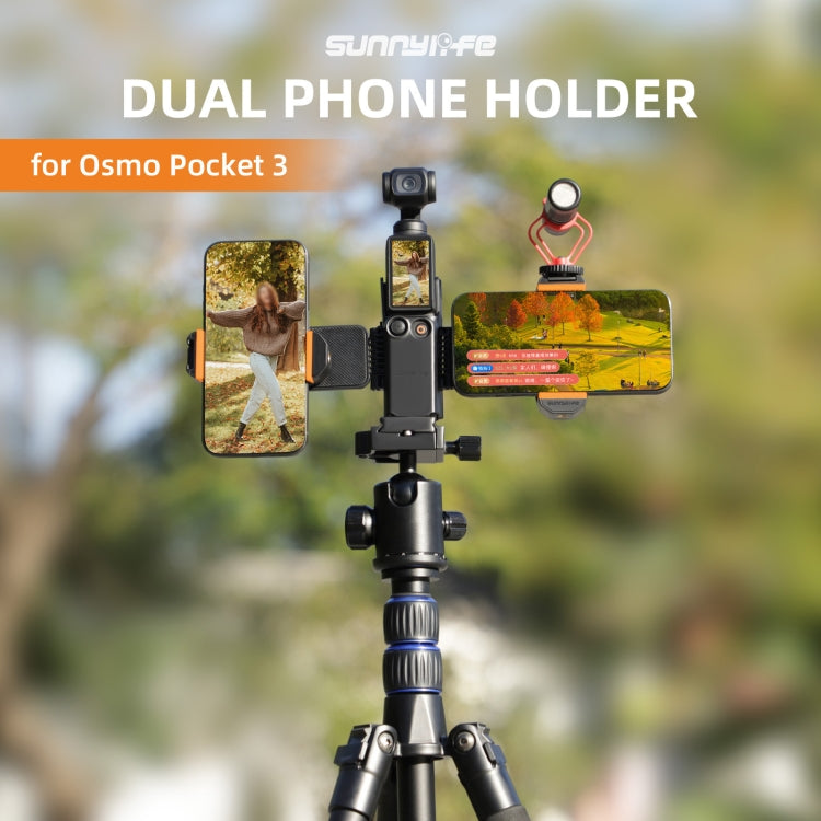 Soporte de abrazadera Sunnylife ZJ756 para teléfono dual expandido para DJI Osmo Pocket 3 (negro) — imagen 2