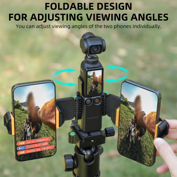 Soporte de abrazadera Sunnylife ZJ756 para teléfono dual expandido para DJI Osmo Pocket 3 (negro) — imagen 6