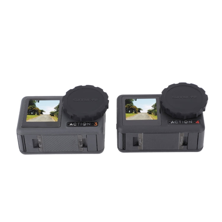Tapa de lente de cámara 4 Sunnylife 2 piezas resistente a los arañazos para DJI Osmo Action 3 (negro)