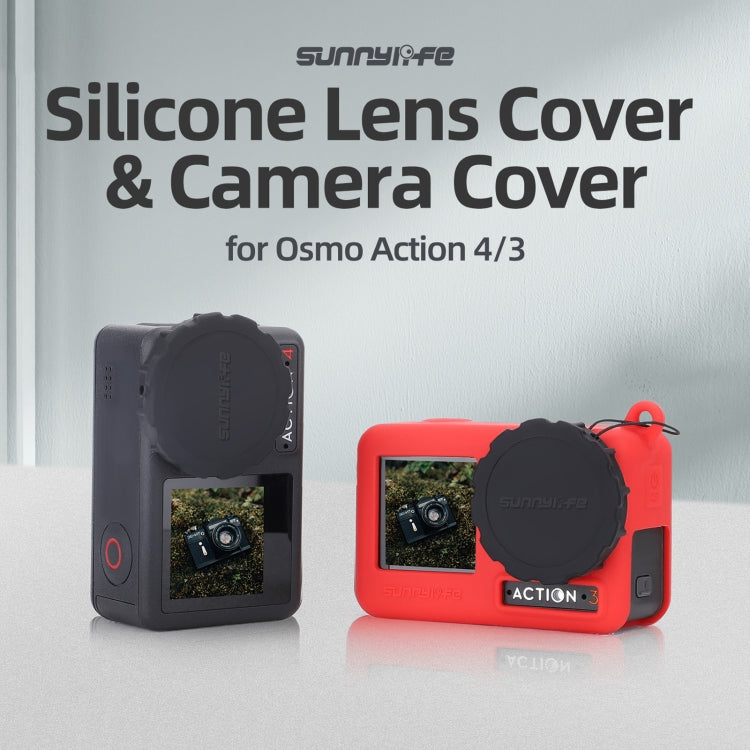 Tapa de lente de cámara 4 Sunnylife 2 piezas resistente a los arañazos para DJI Osmo Action 3 (negro) — imagen 3