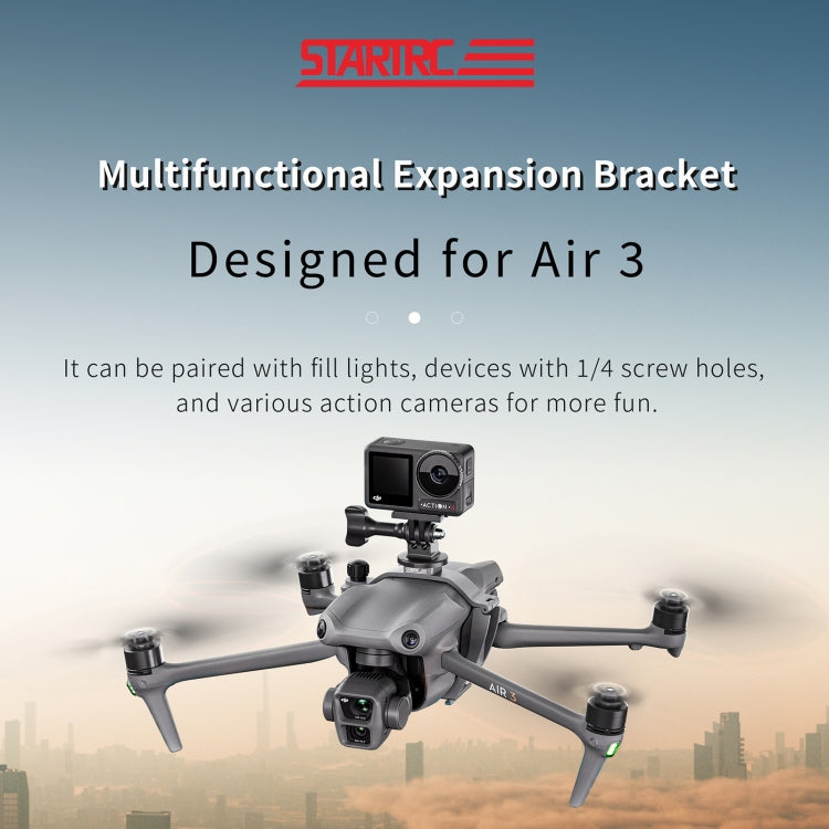 Soporte de expansión de altavoz STARTRC con luz de navegación nocturna para DJI Air 3 (gris) — imagen 5