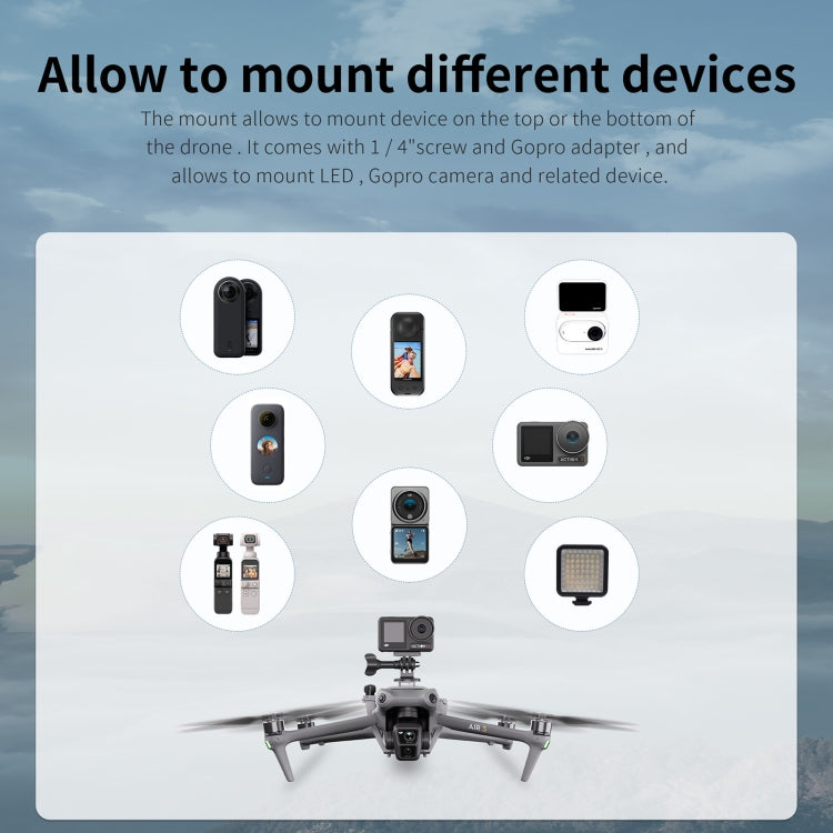Soporte de expansión de altavoz STARTRC con luz de navegación nocturna para DJI Air 3 (gris) — imagen 6